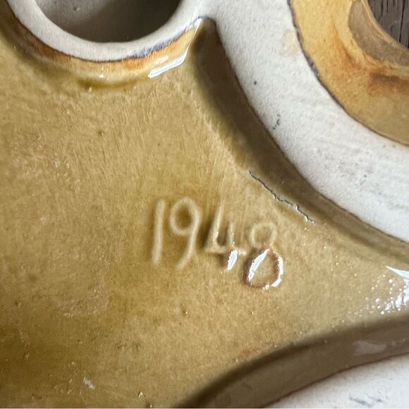 1948 Starfish MCM Vintage ceramic dish /tray gold/tan tones no chips - Picture 2 of 12